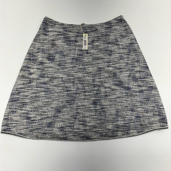 Max Studio Womens Tweed Textured Blue Abstract A-Line Skirt Elastic Waist Size M - Picture 4 of 8